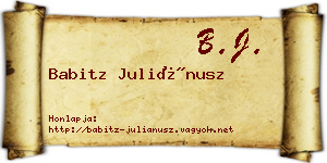 Babitz Juliánusz névjegykártya